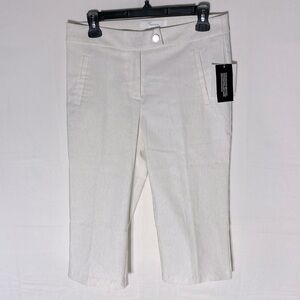 5/$25 89th & Madison Cream Flat Front Capri Pants 8 NWT